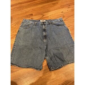 Big Mac Mens Work Wear High Rise Medium Wash Blue Denim Shorts Size 42 9" Inseam